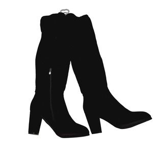 Dream Pairs Black above knee faux suede Lace Tie Back Zip Boots 8